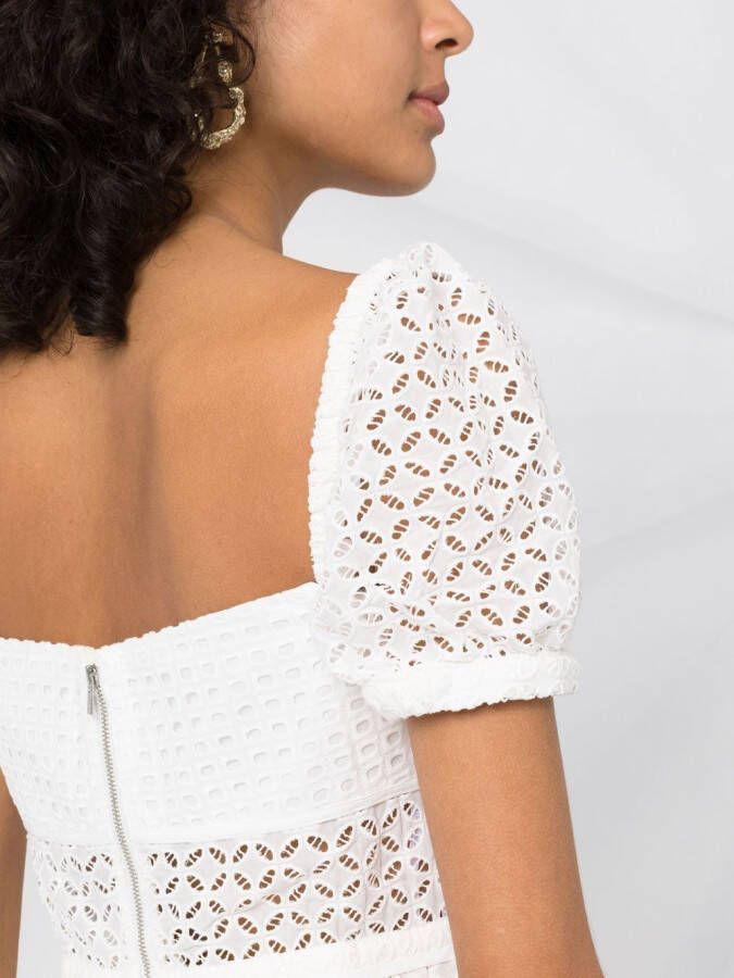Self-Portrait Broderie anglaise top Wit