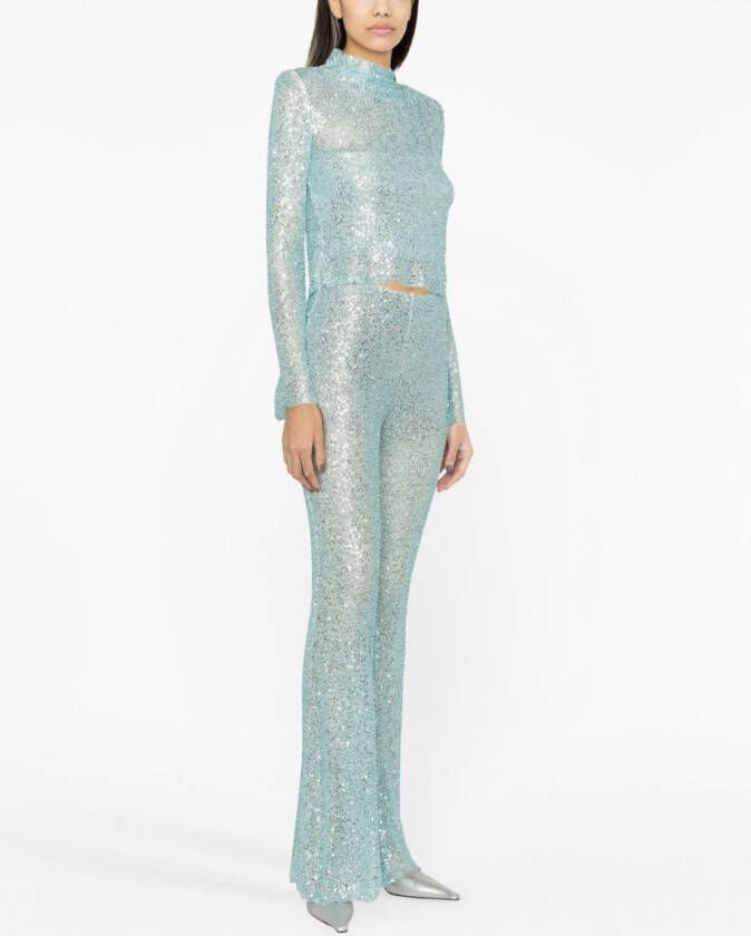 Self-Portrait Broek met pailletten Blauw