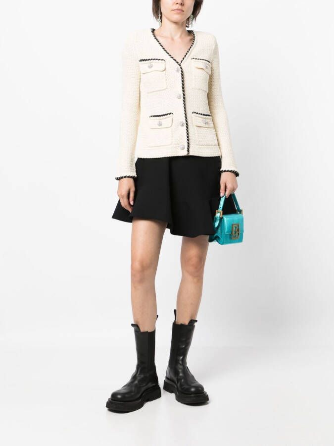 Self-Portrait Vest met contrasterende afwerking Wit
