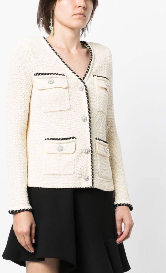 Self-Portrait Vest met contrasterende afwerking Wit