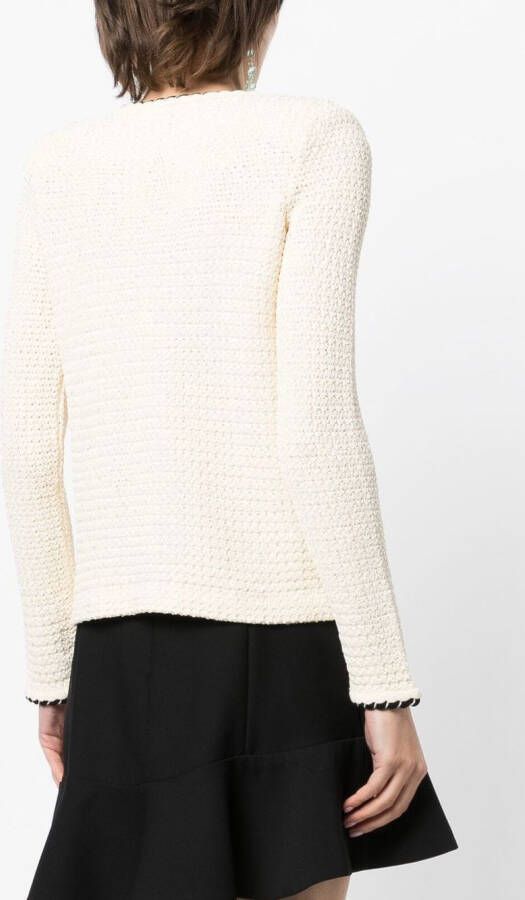 Self-Portrait Vest met contrasterende afwerking Wit