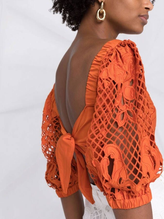 Self-Portrait Cropped top Oranje