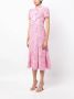 Self-Portrait Midi-jurk met gekruiste details Roze - Thumbnail 3