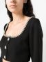 Self-Portrait Top verfraaid met kristallen Zwart - Thumbnail 5
