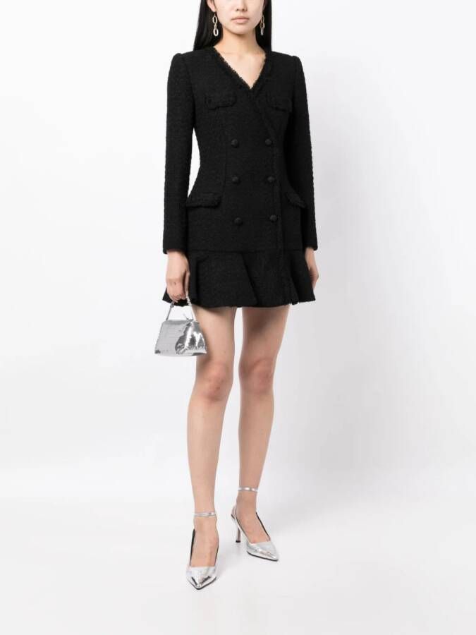 Self-Portrait Mini-jurk met dubbele rij knopen Zwart