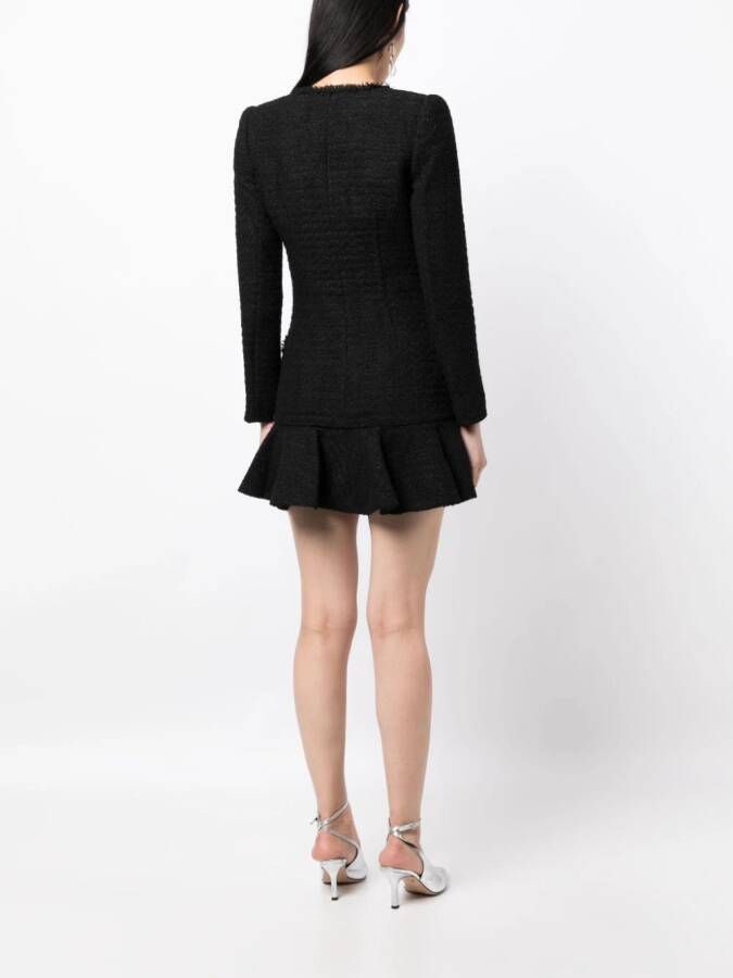 Self-Portrait Mini-jurk met dubbele rij knopen Zwart