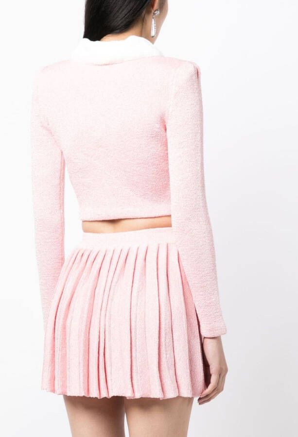 Self-Portrait Vest met kraag van imitatiebont Roze