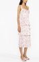 Self-Portrait Midi-jurk met bloemenprint Roze - Thumbnail 4