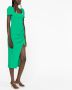 Self-Portrait Midi-jurk met gesmockt detail Groen - Thumbnail 4