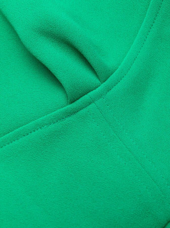 Self-Portrait Midi-jurk met gesmockt detail Groen