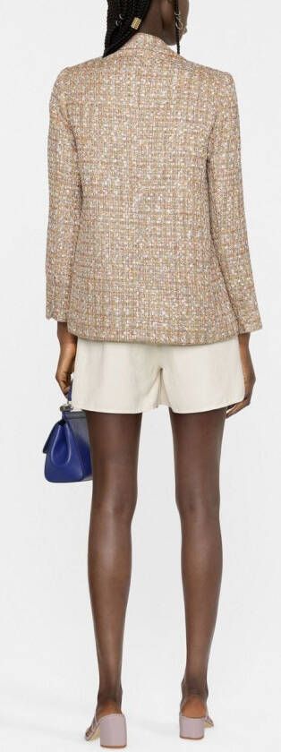 Self-Portrait Geruite blazer Geel