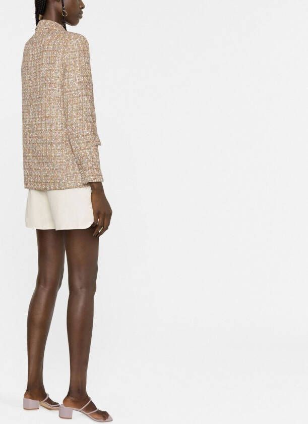 Self-Portrait Geruite blazer Geel
