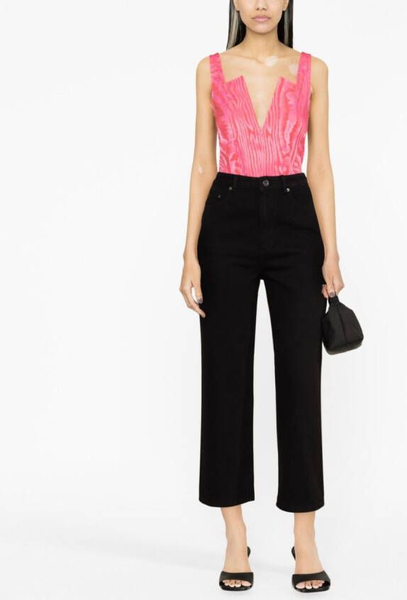 Self-Portrait Cropped jeans Zwart