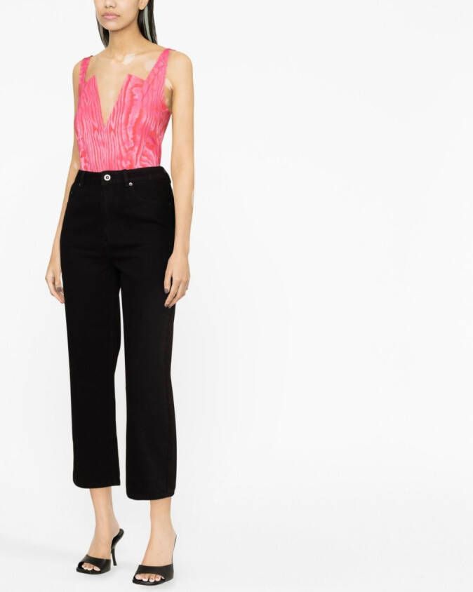 Self-Portrait Cropped jeans Zwart