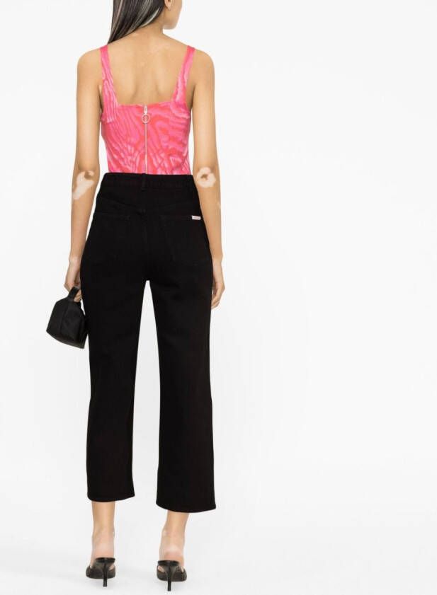 Self-Portrait Cropped jeans Zwart