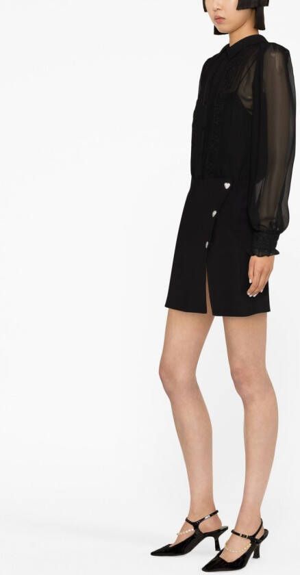 Self-Portrait Blouse met kanten detail Zwart