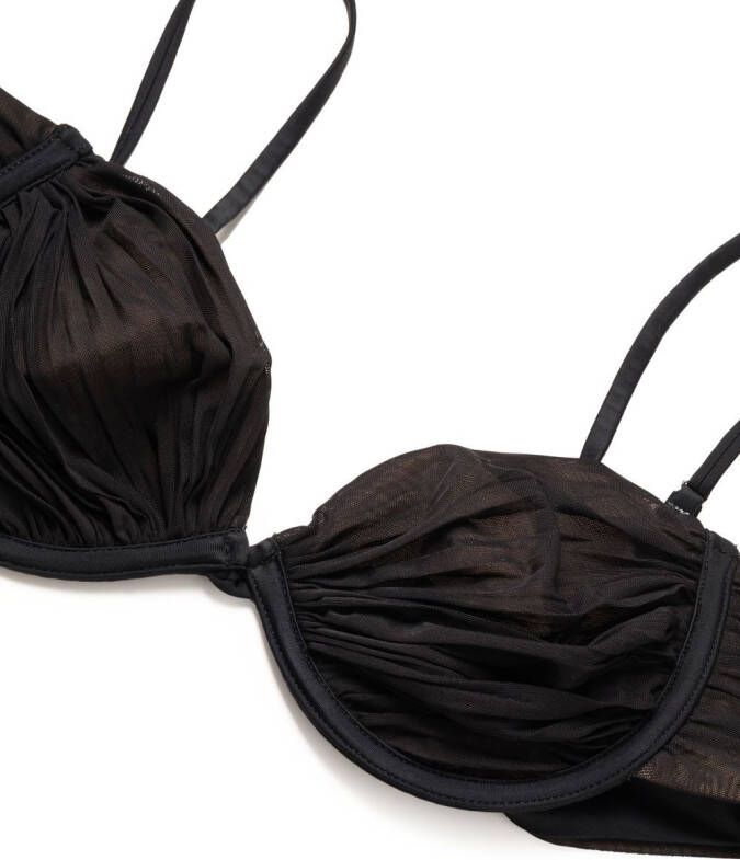 Self-Portrait Bikinitop met mesh Bruin