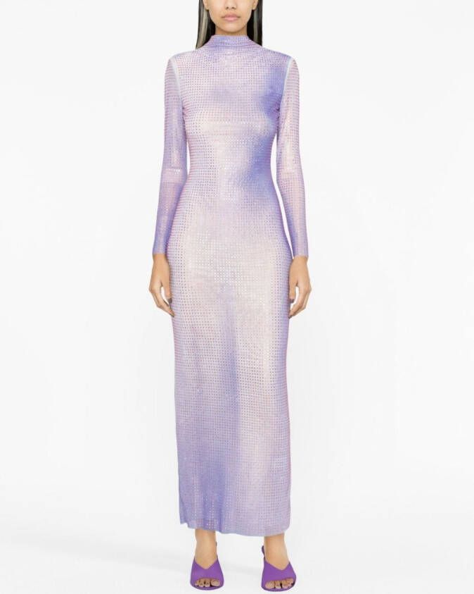 Self-Portrait Midi-jurk met print Paars