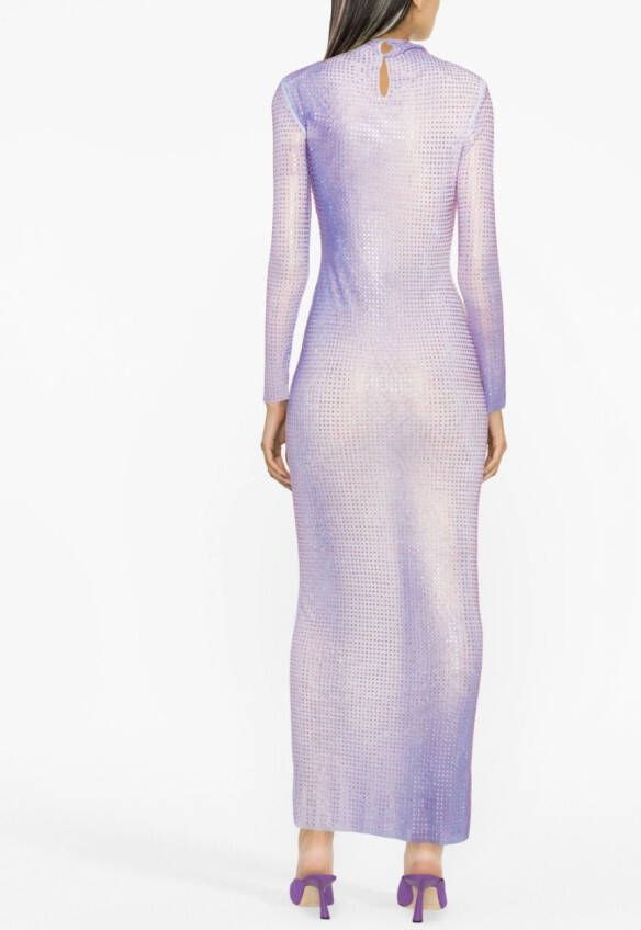 Self-Portrait Midi-jurk met print Paars