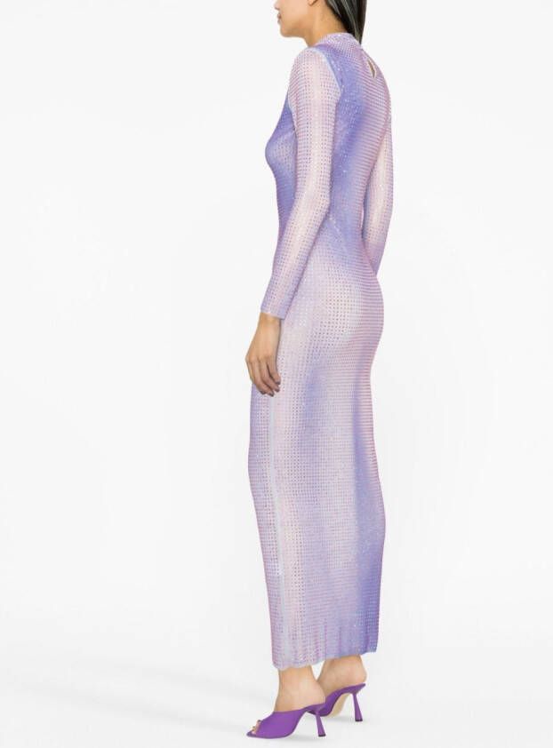 Self-Portrait Midi-jurk met print Paars