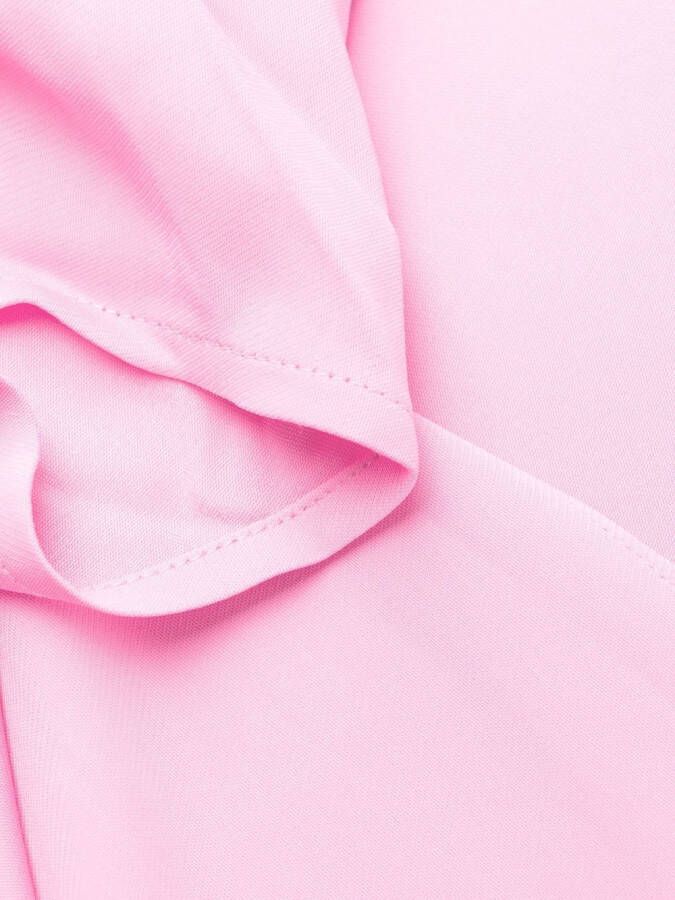 Self-Portrait Midi-jurk met ruches Roze
