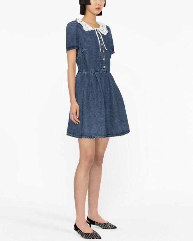 Self-Portrait Mini-jurk met veters Blauw