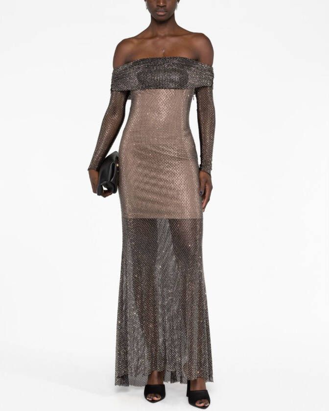 Self-Portrait Off-shoulder jurk Zwart