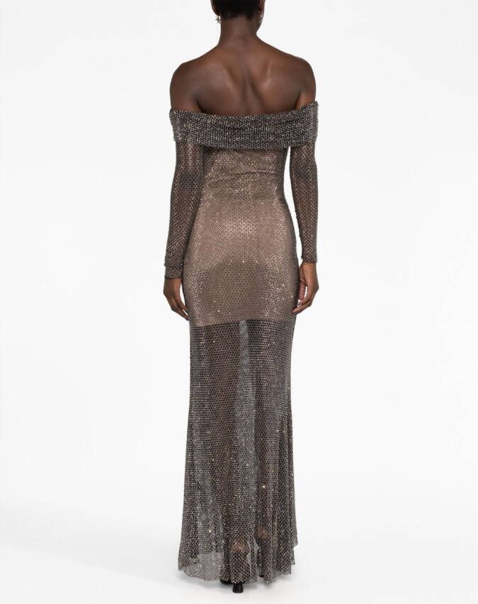 Self-Portrait Off-shoulder jurk Zwart