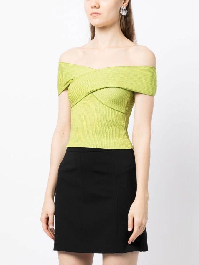 Self-Portrait Off-shoulder top Groen