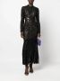 Self-Portrait Midi-jurk verfraaid met pailletten Zwart - Thumbnail 2