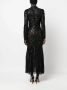 Self-Portrait Midi-jurk verfraaid met pailletten Zwart - Thumbnail 4
