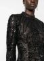 Self-Portrait Midi-jurk verfraaid met pailletten Zwart - Thumbnail 5