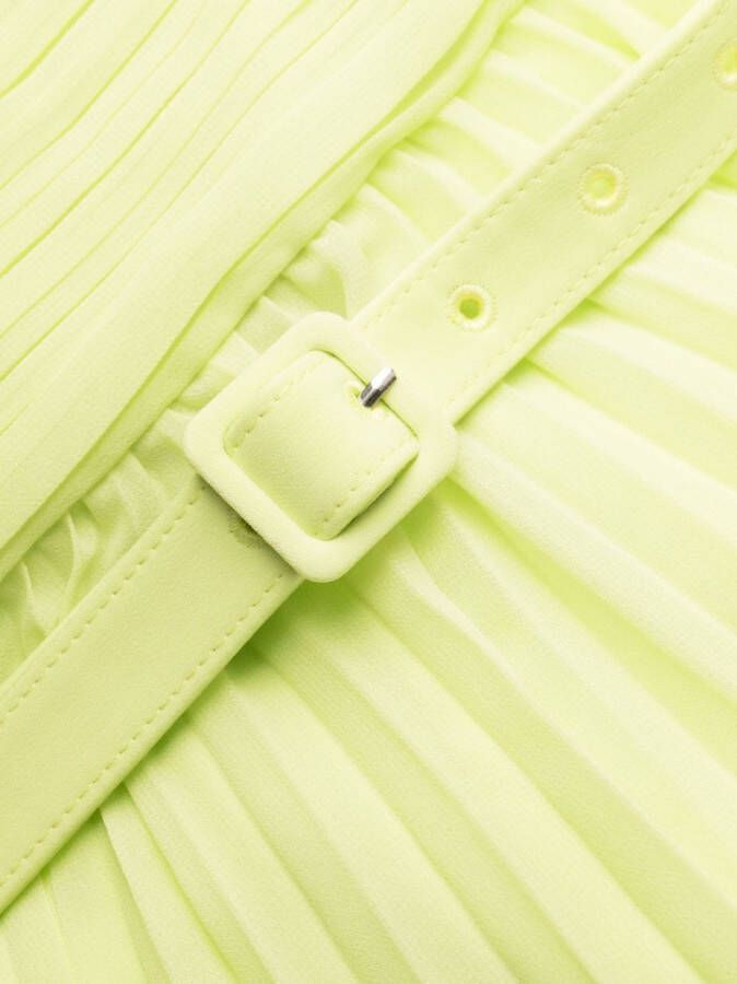 Self-Portrait Chiffon mini-jurk Groen