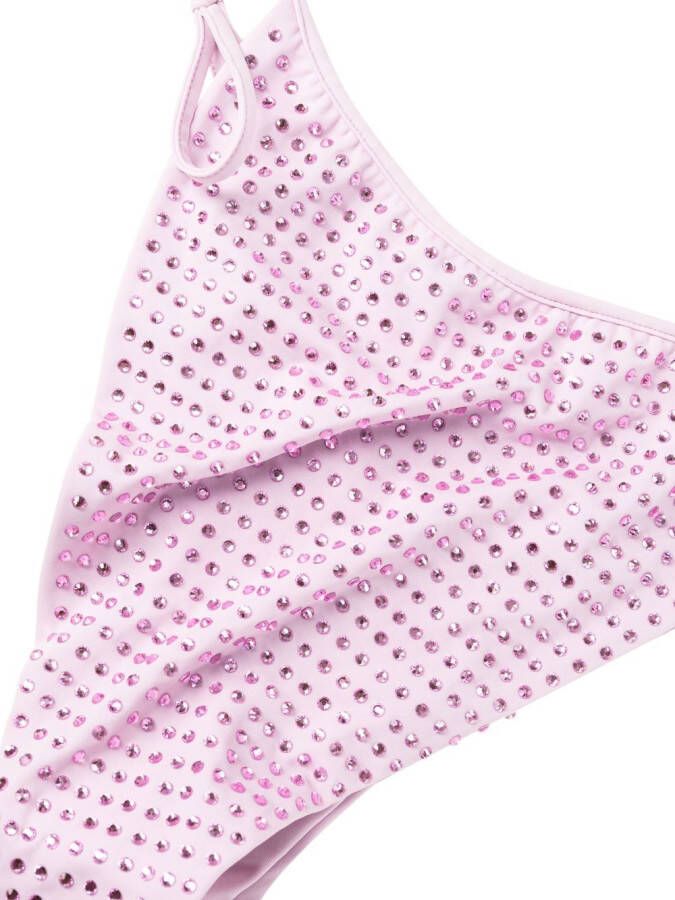 Self-Portrait Bikinislip verfraaid met stras Roze