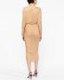 Self-Portrait Midi-jurk verfraaid met stras Beige - Thumbnail 3