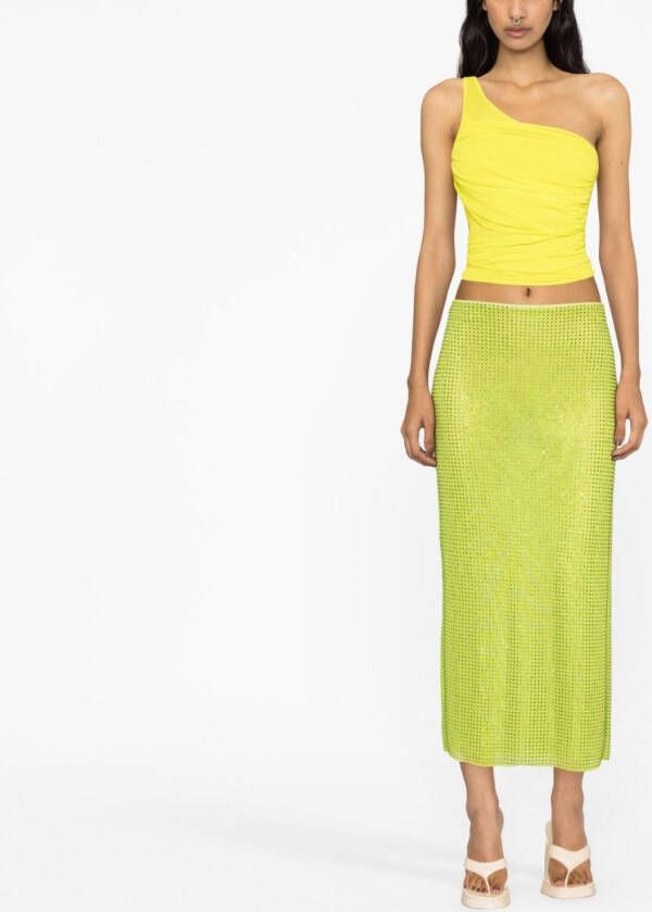 Self-Portrait Midi-rok met stras Groen
