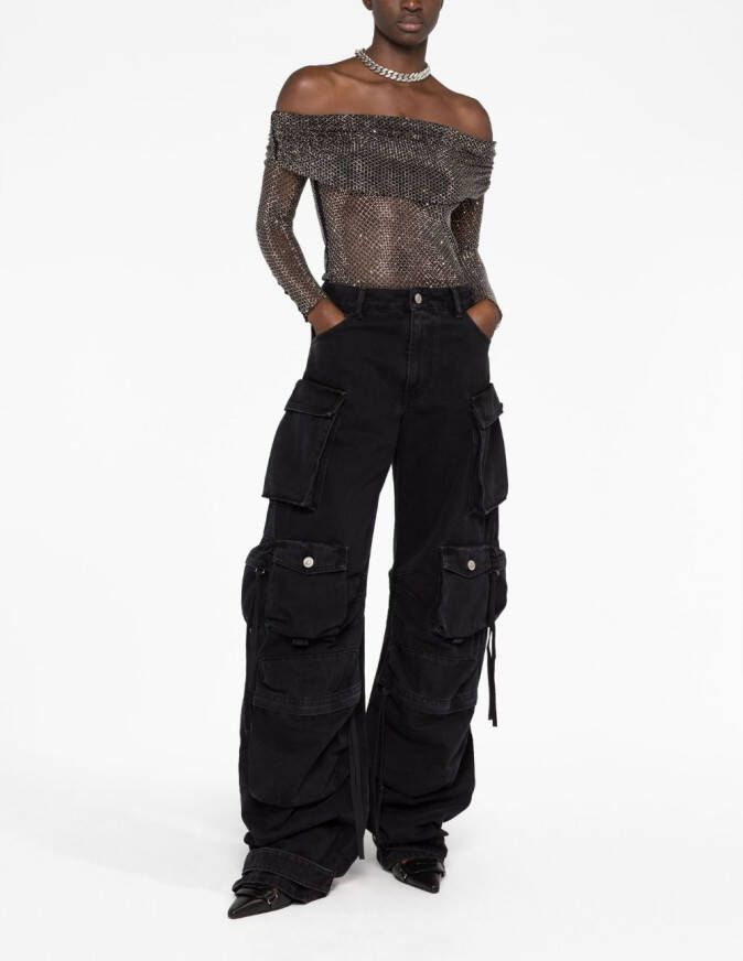 Self-Portrait Off-shoulder top Zwart