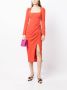 Self-Portrait Midi-jurk met ruches Rood - Thumbnail 2