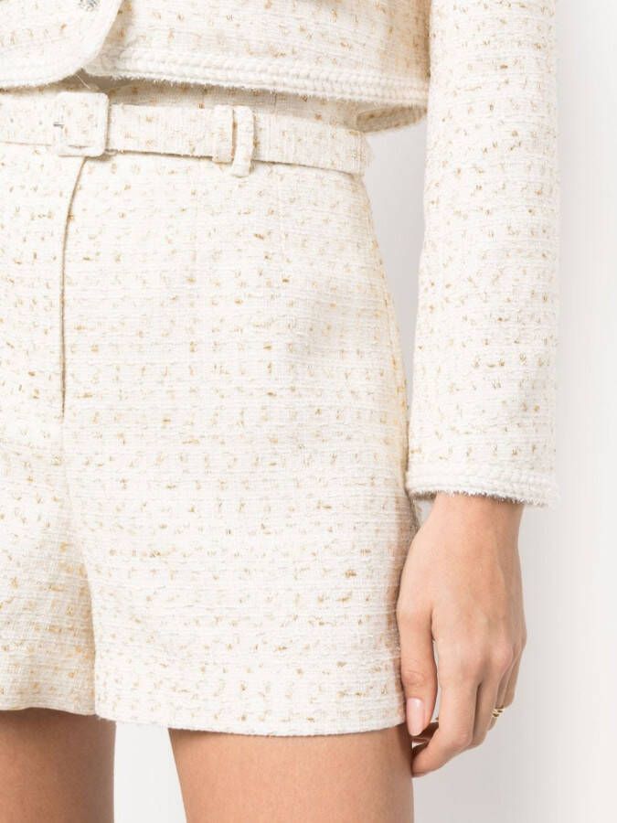 Self-Portrait Shorts met ceintuur Beige