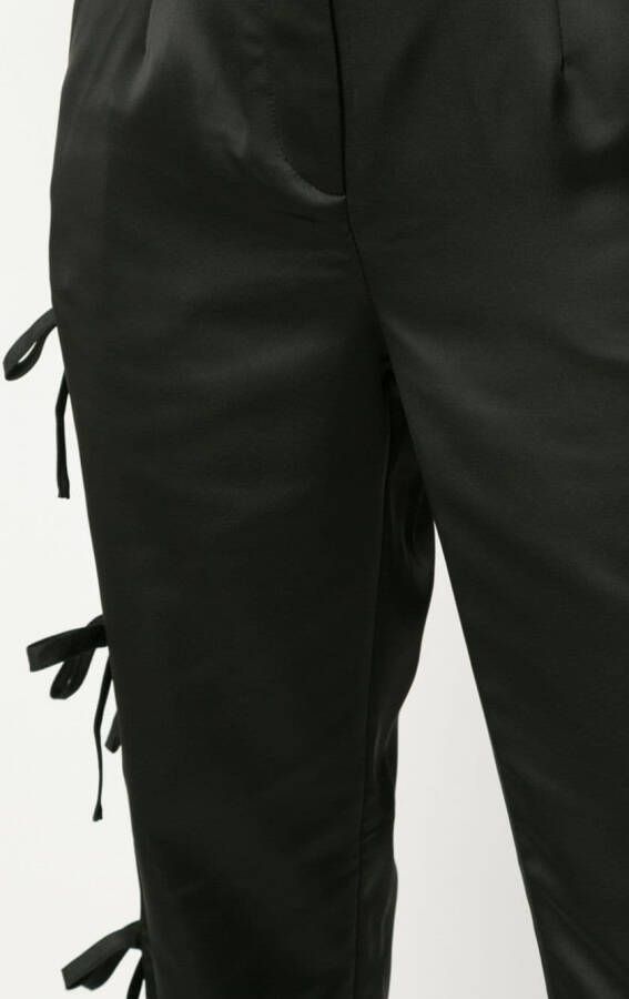 Self-Portrait Straight broek met strikje Zwart