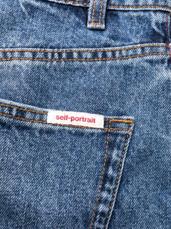 Self-Portrait Jeans met wijde pijpen Blauw