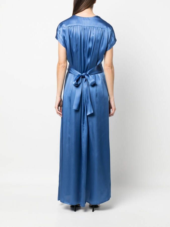 Semicouture Gedrapeerde maxi-jurk Blauw