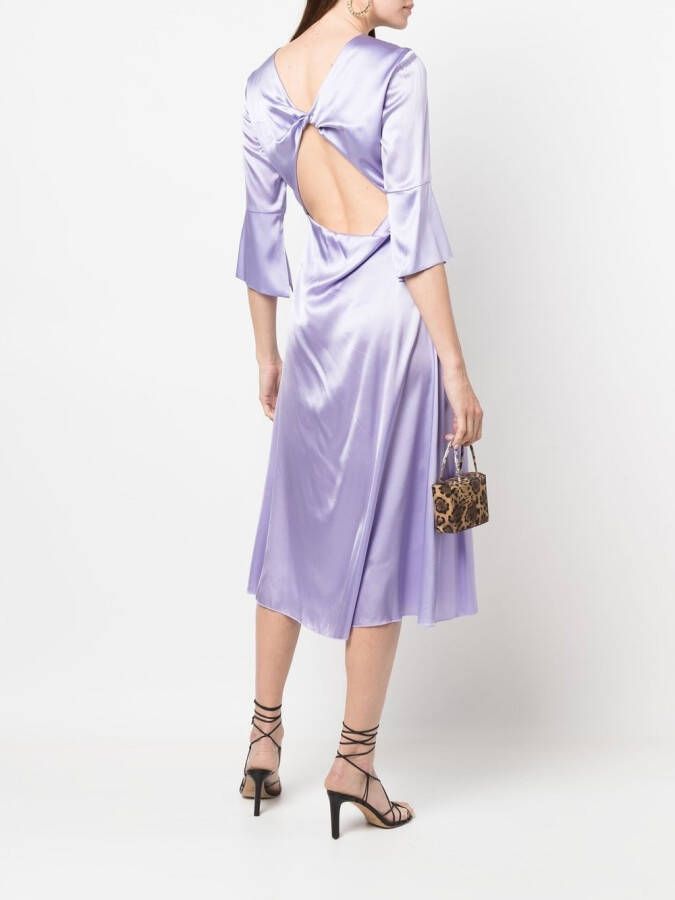 Semicouture Midi-jurk met gesmockt detail Paars