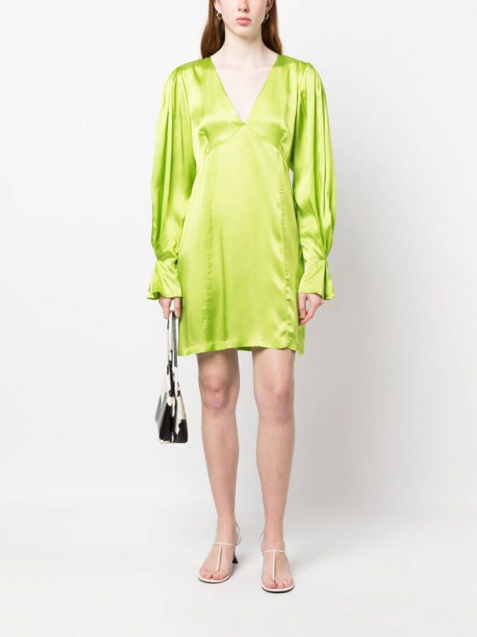 Semicouture Mini-jurk met geplooide mouwen Groen