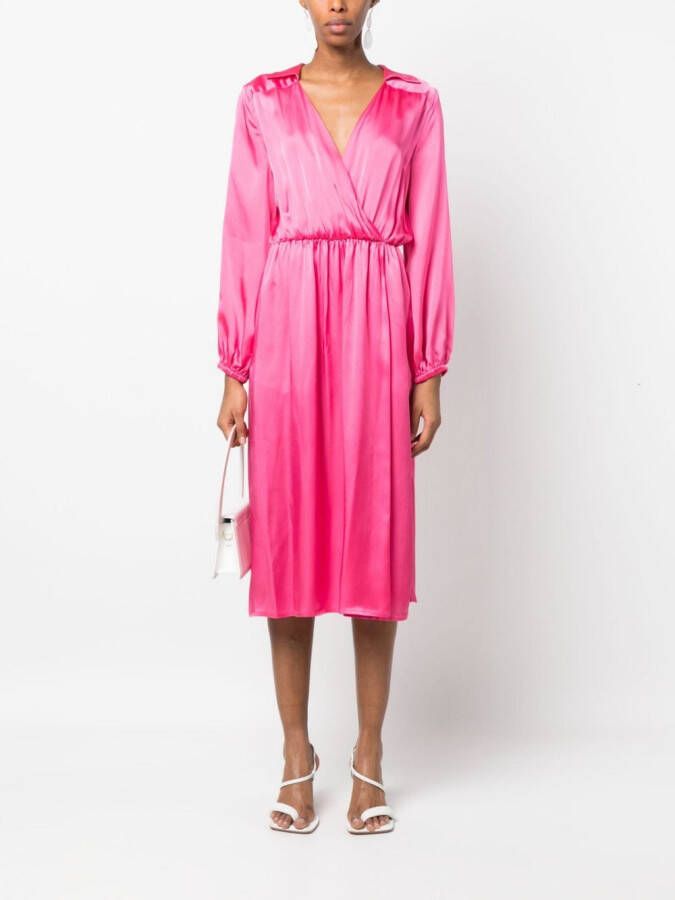 Semicouture Mini-jurk met watervalhals Roze