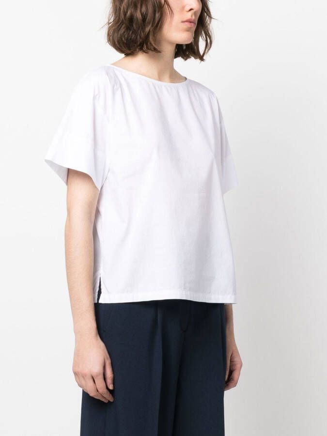 Semicouture T-shirt met zijsplit Wit