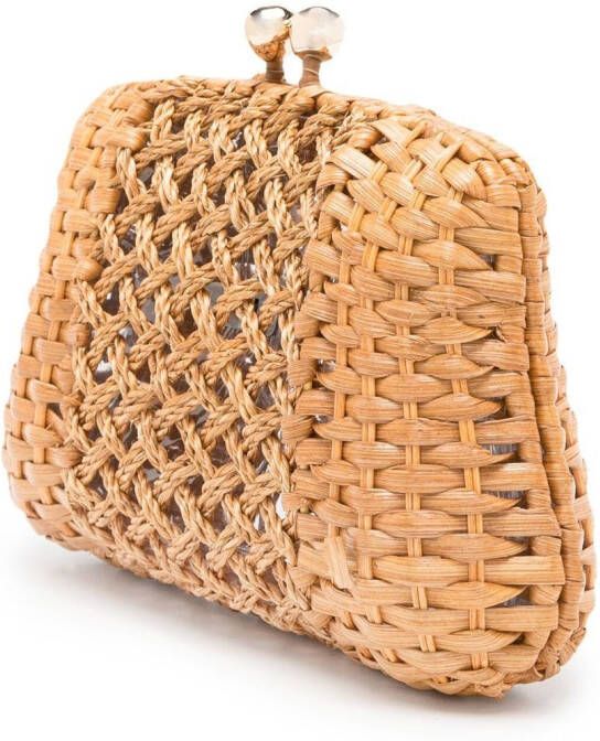 SERPUI Blair geweven clutch Bruin