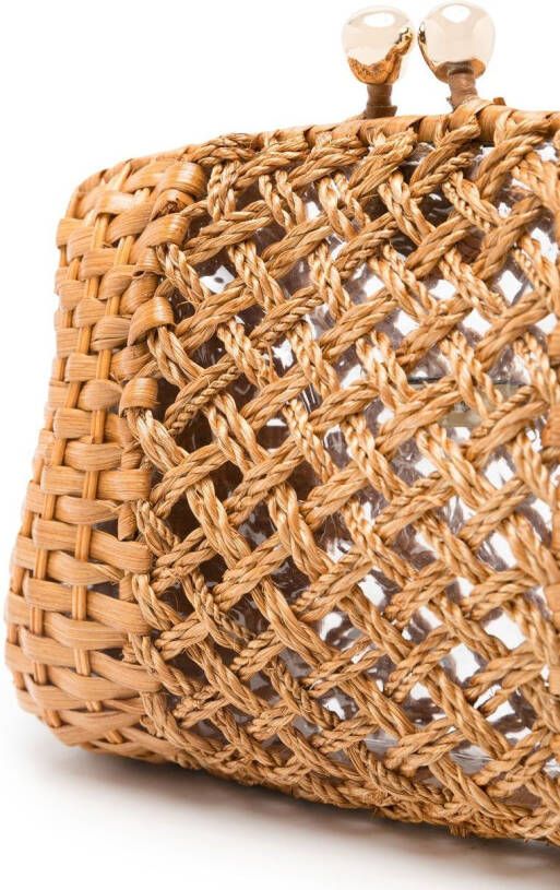 SERPUI Blair geweven clutch Bruin