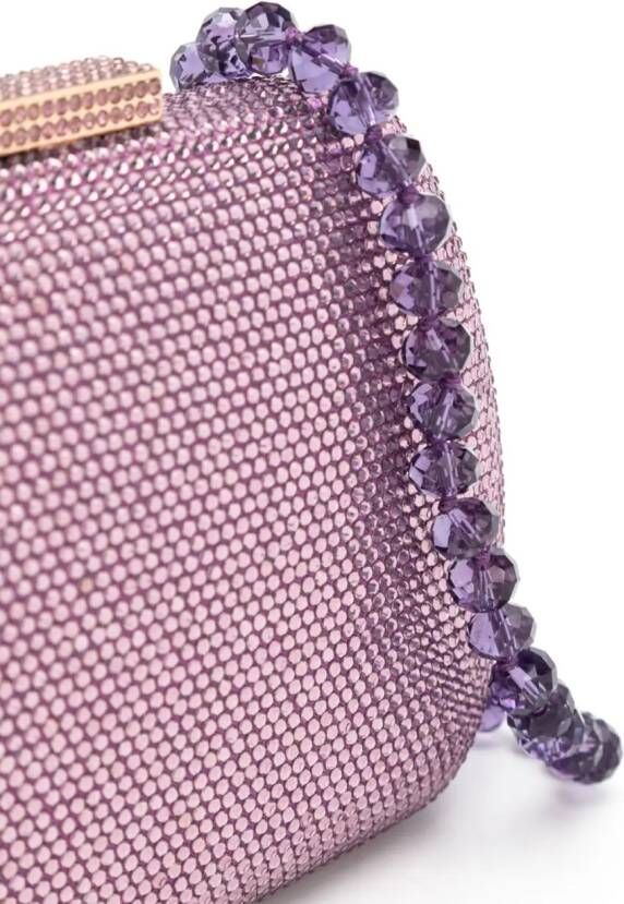 SERPUI Clutch verfraaid met kristallen Paars