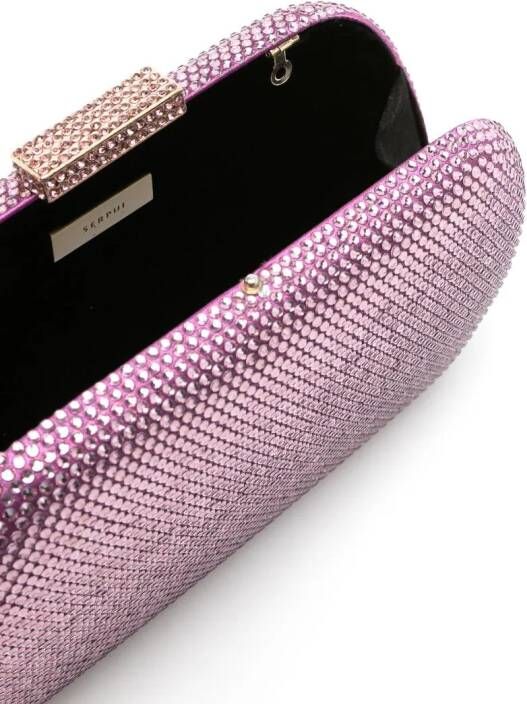 SERPUI Clutch verfraaid met kristallen Paars